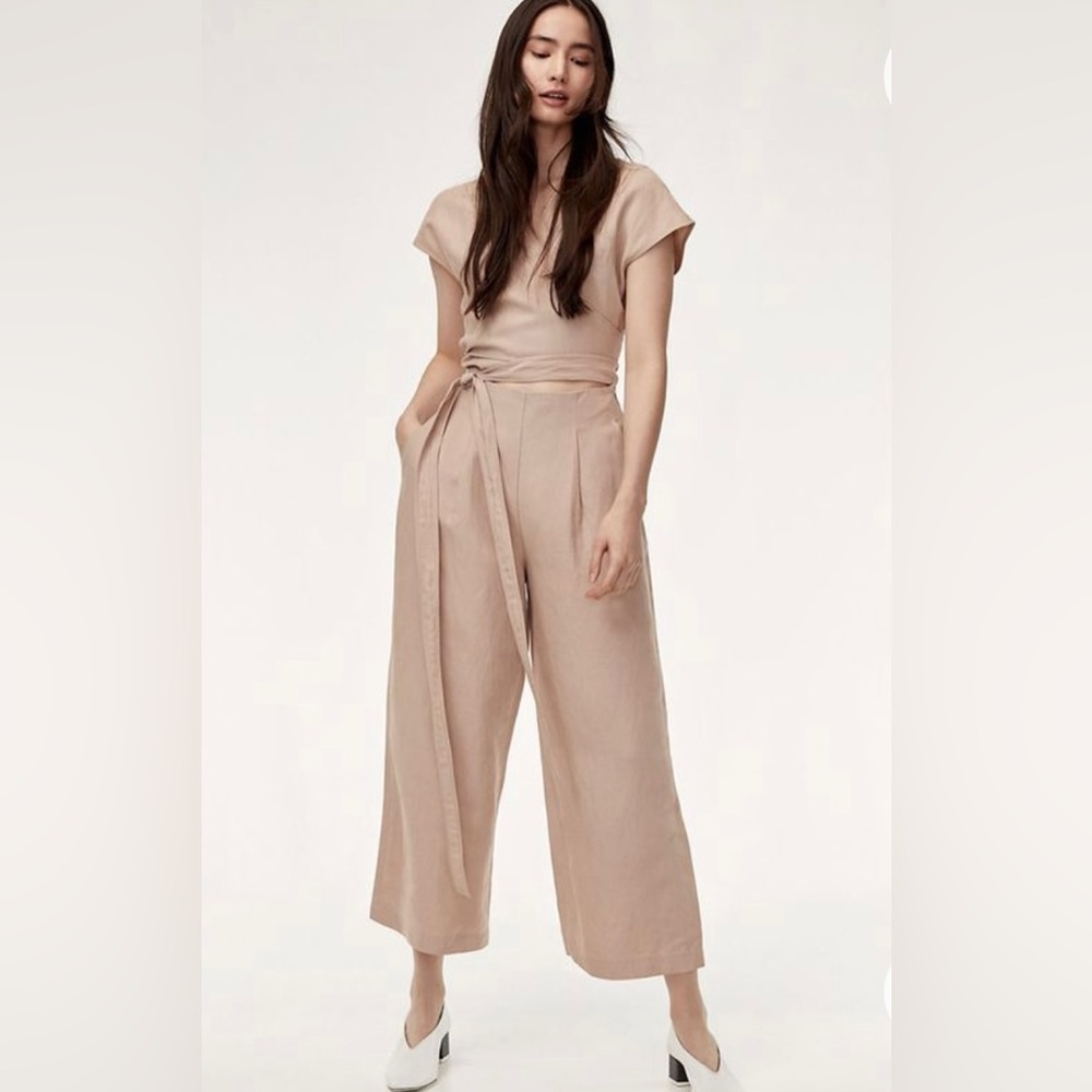 NWOT ARITZIA Wilfred Brax Cutout Tie Wrap Jumpsuit